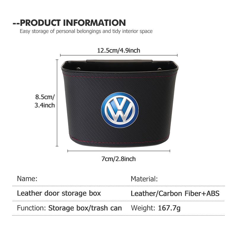 WET1 Leather Car Door Storage Box Phone Pocket Hanging Organizer For Volkswagen VW Scirocco Passat Polo B5 B6 B7 CC Tiguan Sharan