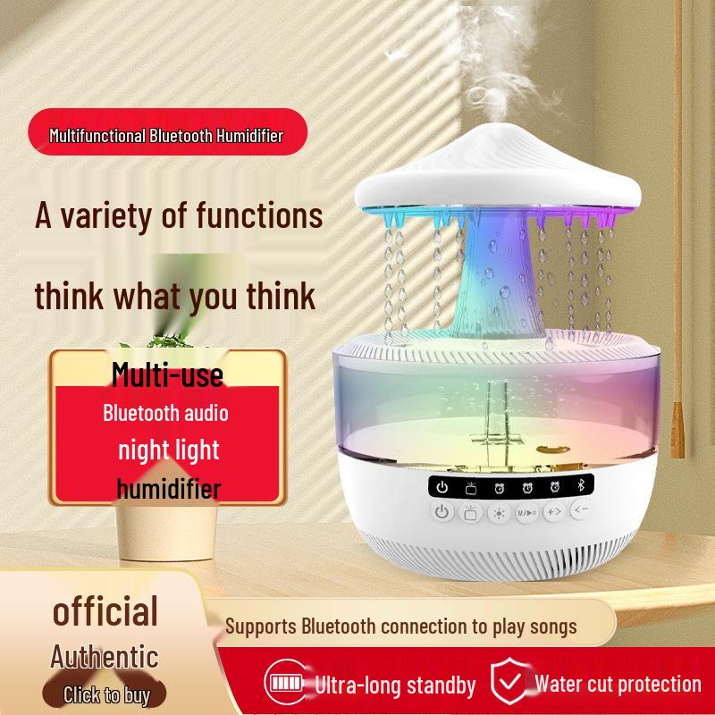 Mushroom-Shaped Rain Cloud Humidifier & Aroma Diffuser with Seven-Color Sleep Light