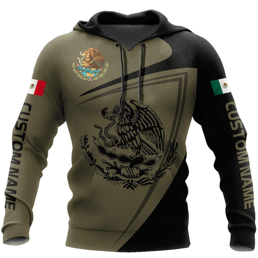 2025 Europe, America, Europe and America men's sweater Mexico logo boys sweater 3D printing autumn and winter hooded sweater