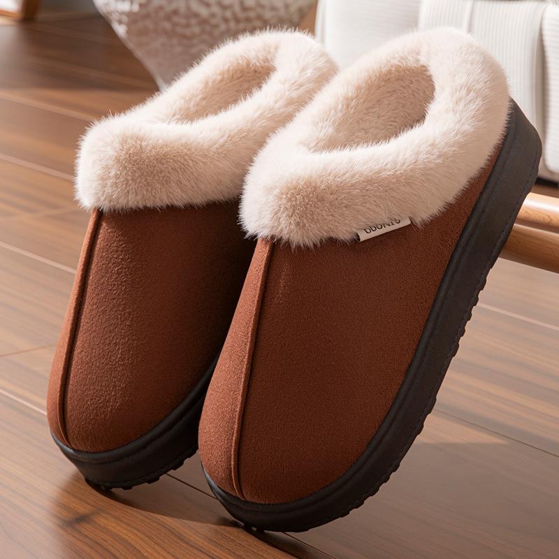 Autumn and Winter Cotton Slippers Indoor Thick Bottom Non-slip Warm Plush New Home Winter Couple Cotton Mop