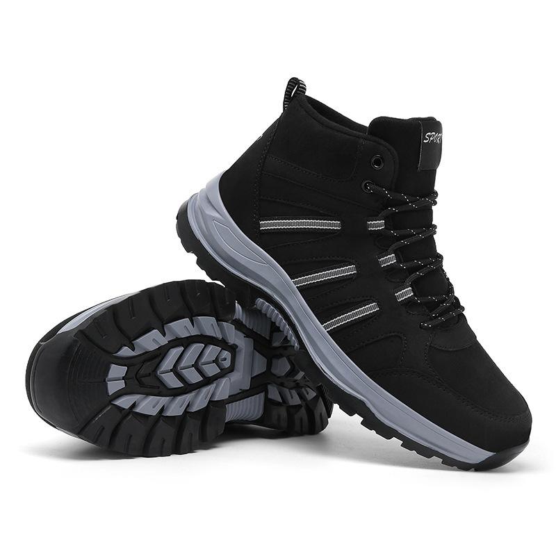 2024 Zimní venkovní turistické boty s vysokým svrškem pro páry, odolné proti chladu, sněhule, zateplené sametem, turistické boty, lyžařské bavlněné boty