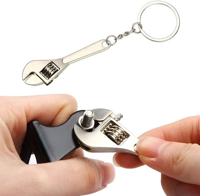 [Qintreesify] Cheie unealtă argintie Cheie inel breloc metalic reglabil Breloc creativ și convenabil, Argintiu