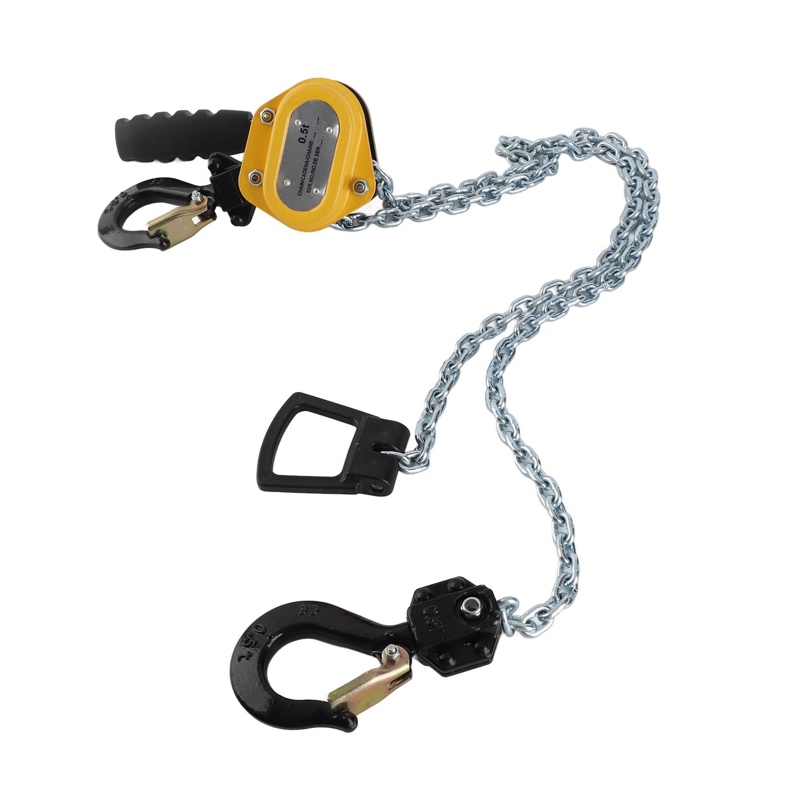 

Lever Block Hoist Pulley Mini Portable Lifting Ratchet with 1.5meter Chain 500kg Load білий