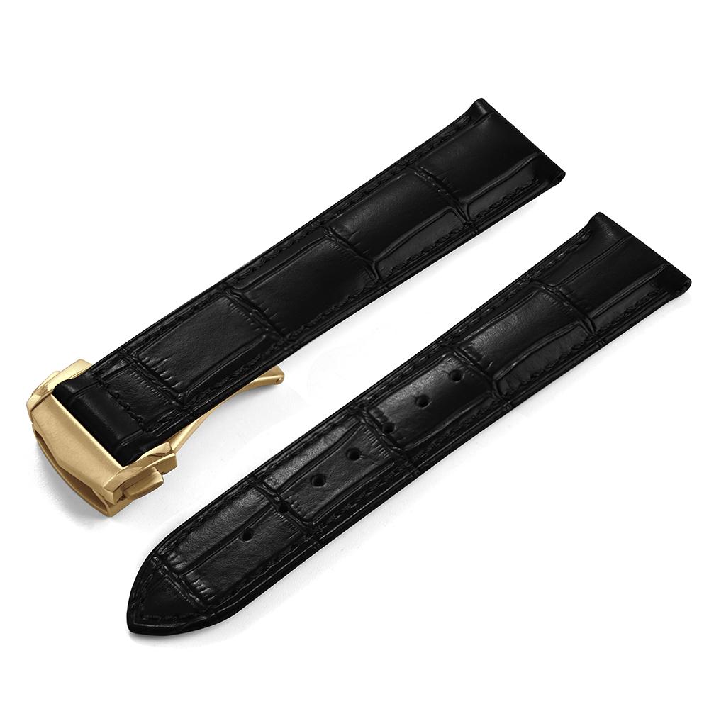 19mm 20mm 21mm 22mm High Quality Genuine Leather Watch Strap For Omega 007 Seamaster 300 Business Clasp Accessories