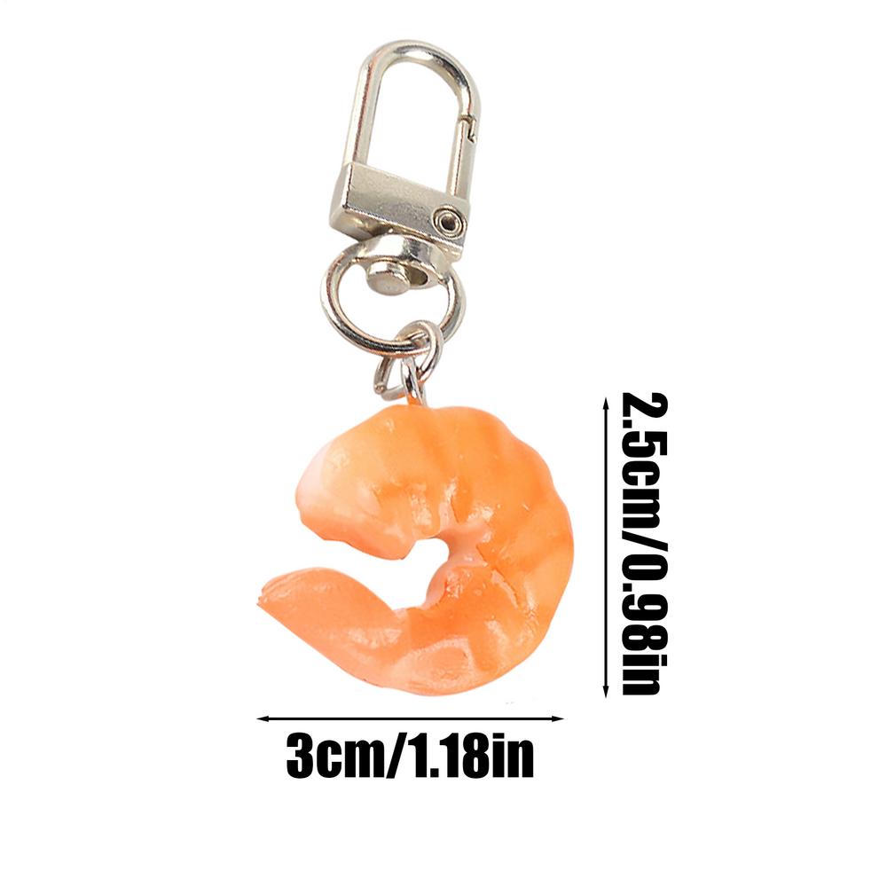 Food Keychain Charm Women Keychain Imitation Shrimp Fake Shrimp Keychain Key Ring Pendant Creative Keyring Fun Cute For Car Key