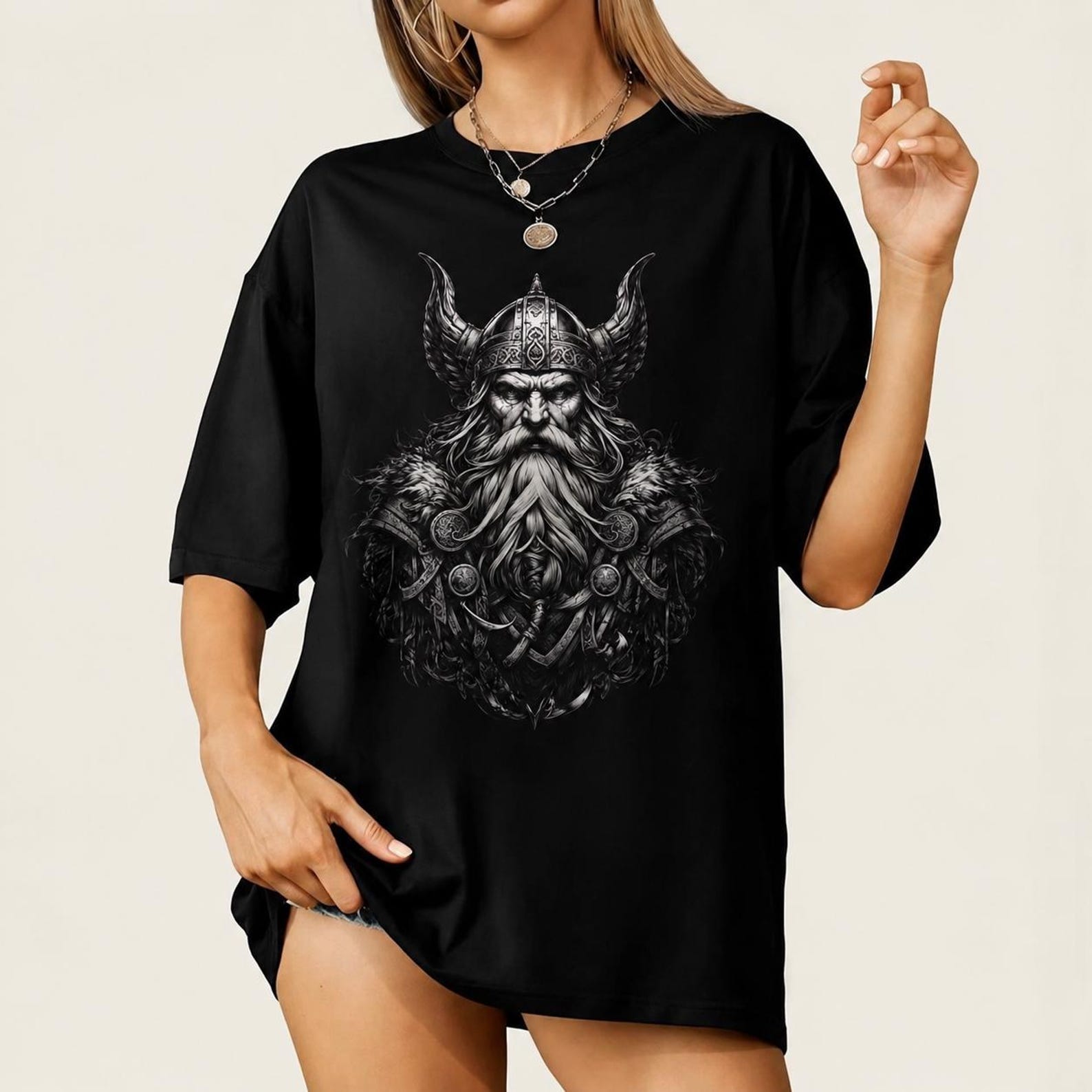Norse Viking Warrior Graphic T shirt, Berserker Nordic Mythology Apparel M