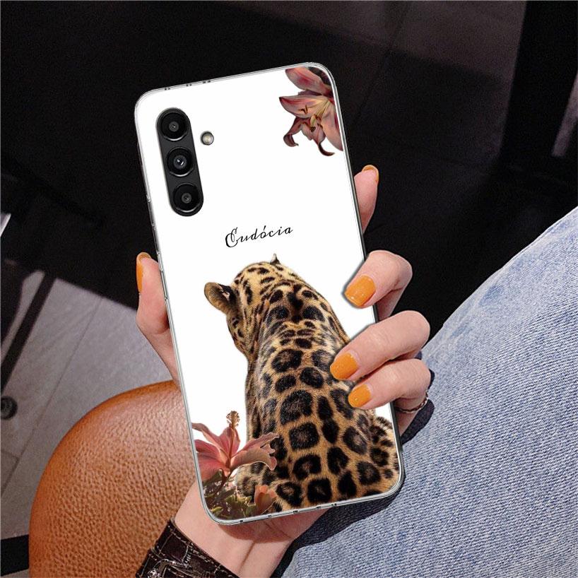 Pink Leopard Print Phone Case For Samsung Galaxy A17 A16 A15 A14 A13 A57 A56 A55 A54 A53 A37 A36 A35 A34 A33 A26 A25 A24 A23 Gal