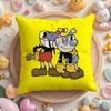 Classic Cute Game C-Cuphead Cushion Cover Plush Fabric Soft Double-Sided Printed Sofa Pillow Case Colorfast Home Decor Gift