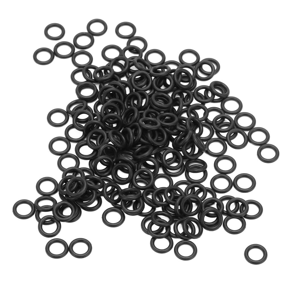 200Pcs Black Rubber O Ring Abrasion Resistant Flexible Universal O Ring for Fishing
