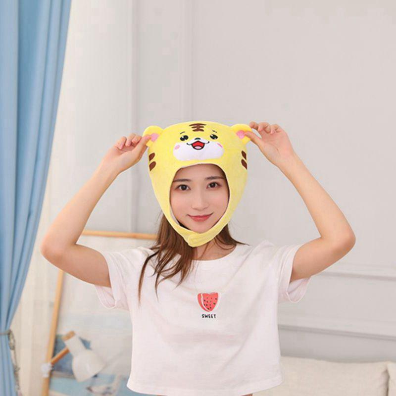 

Короткая вышитая шапка-капюшон с тигром, плюшевый капюшон, реквизит для фото, мультяшный капюшон 32*24CM0.1kg