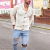 Men's Solid Color Button-Up Long Sleeve Knitted Sweater