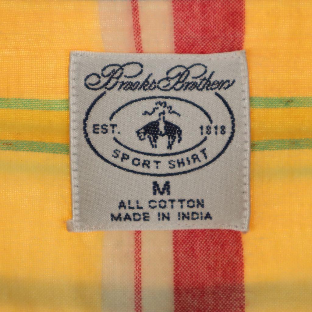 Brooks Brothers Check Pattern Short sleeve Button down shirt M Yellow Men's Used