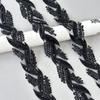 Mesh Machine Embroidery Black And White Beads Sequined Leaves Embroidery Lace Handmade Diy Accessories Decorative Clothing Accessories