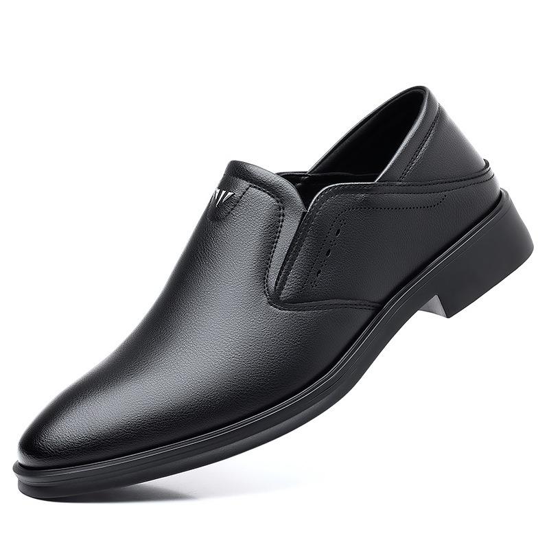 Casual Leather Shoes Men's Genuine Leather British Men's Shoes Versatile Trend New Men's Business Dress Leather Shoes Men