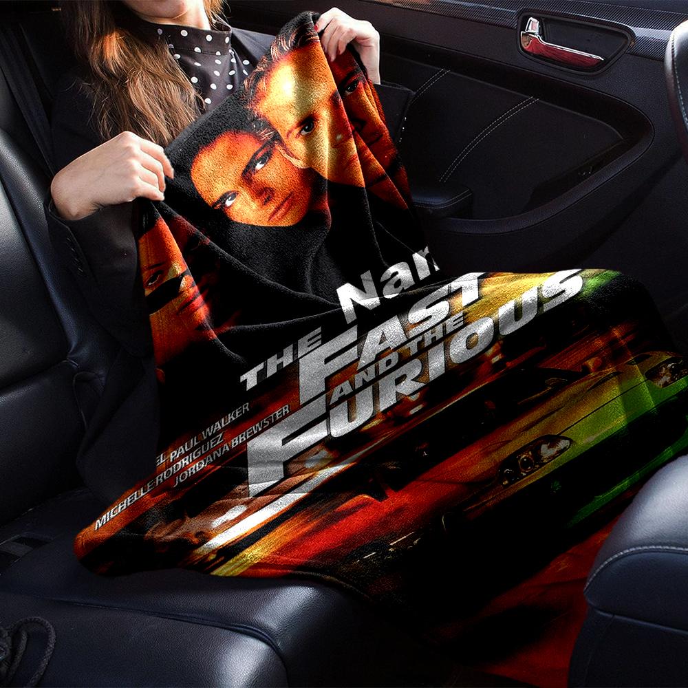 Custom Name Fast & Furious Theme Printed Blanket - Perfect for Couch, Bed, Travel & Outdoor Use | Machine Washable, Cozy & Durable.