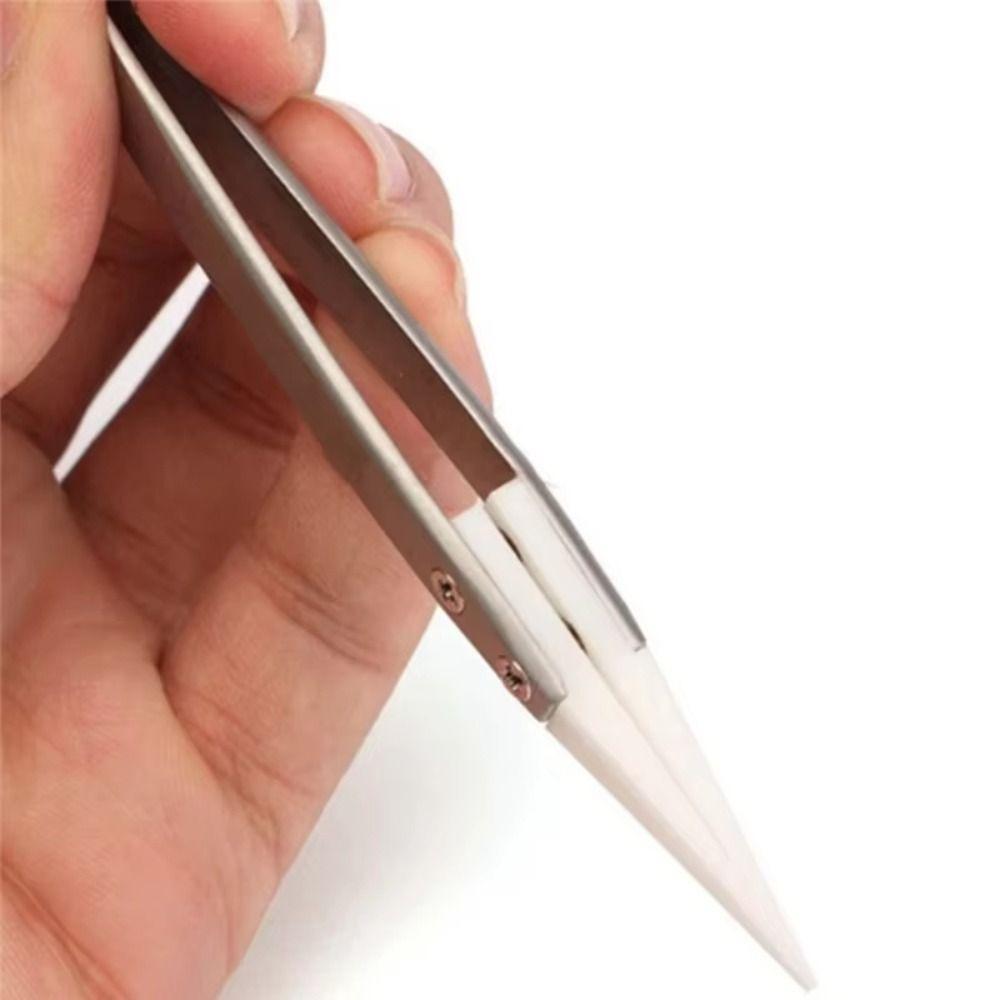 Stainless Steel Ceramic Tipped Tweezers Ceramic Electronic Soldering Tweezers Industrial