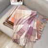 Autumn And Winter New Scarf Women'S Thickened Imitation Cashmere Versatile Student Friendly Shawl Long Checkered Scarf