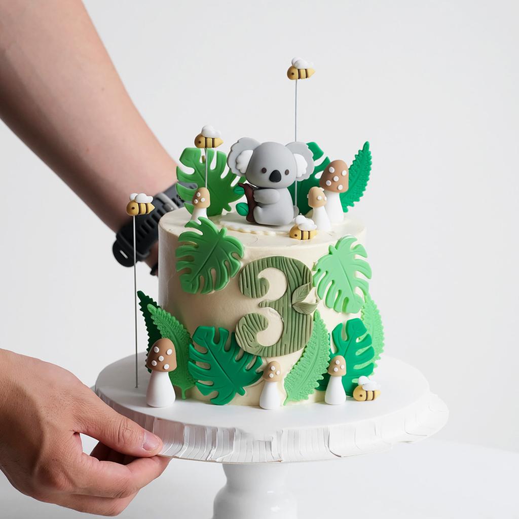 Jungle Baby Shower Cake Decoration Koala Bee Cake Topper Safari Animals Cake Decoration for Birthday Party Supplies