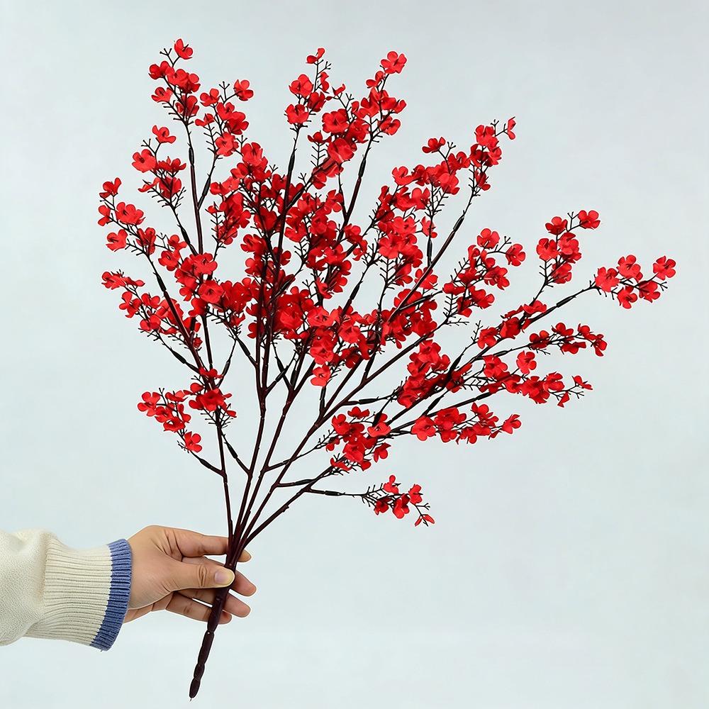New Year Silk Petals Artificial Flowers Long Stems Branch Design Fake Flowers Multicolor Flower Bouquets Wedding Decoration