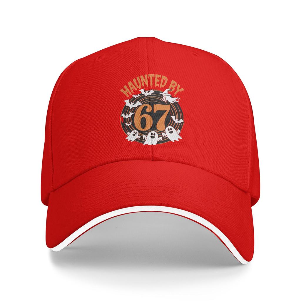 Summer Casual Baseball Cap Funny Meme Halloween Haunted By 67 Hunting Camping Trucker Hat For Men Women Sun Visor Baseball Caps