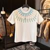 Erken Bahar Amerikan Ağır Tüy Ağır Sanayi Nakışlı Yuvarlak Yaka Kısa Kollu T-Shirt Erkek ve Kadınlar İçin Aynı Bol Trend Marka