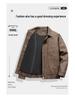 2025 Men's Retro Suede Velvet Jacket - Trendy American Lapel Style for Autumn