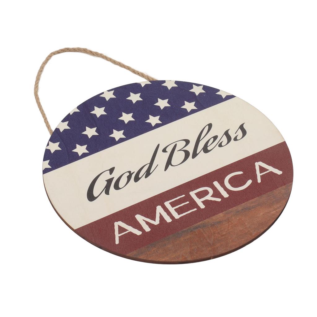 Unabhängigkeitstag Schild Rund Dekorativ Einfach Aufzuhängen Festliches Thema Colorblock Design 4. Juli Dekorationen