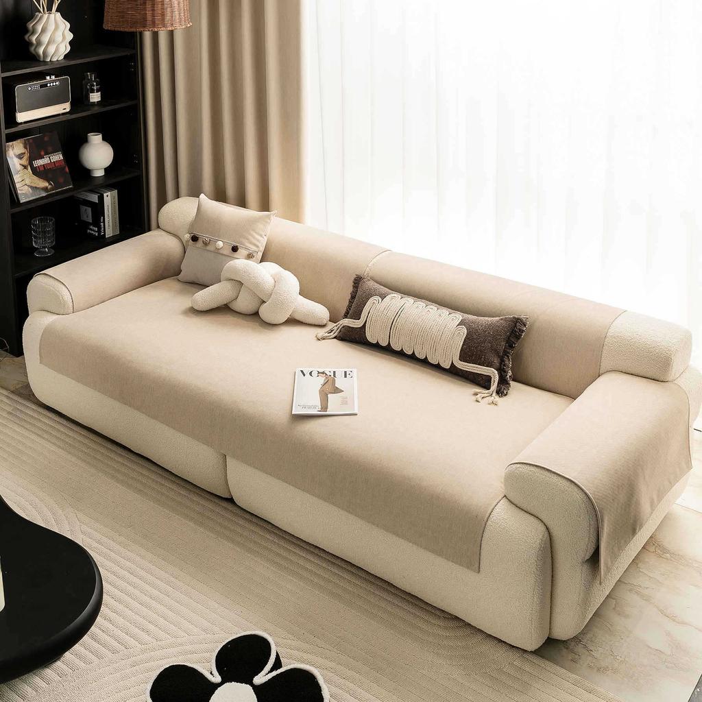Sofa Cushion Solid Color Four-Season Universal Non-Slip Backrest Towel  New Chenille Living Room Leather Sofa Cover Simple