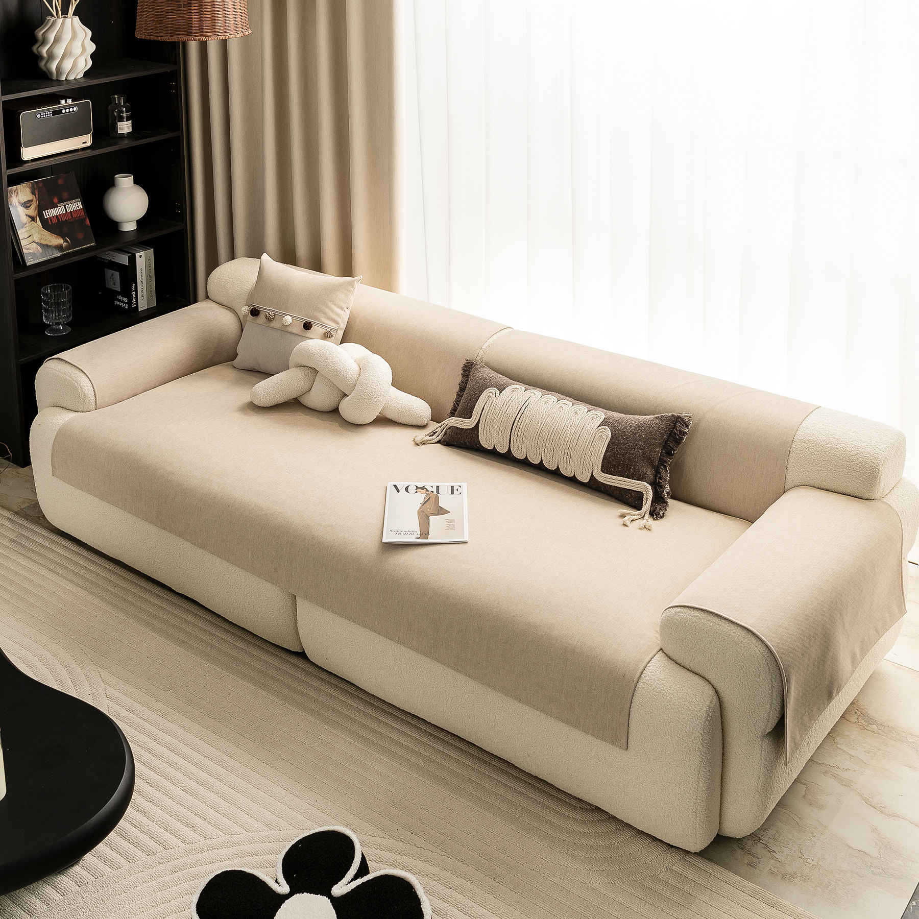 

Sofa Cushion Solid Color Four-Season Universal Non-Slip Backrest Towel New Chenille Living Room Leather Sofa Cover Simple 70*70cm