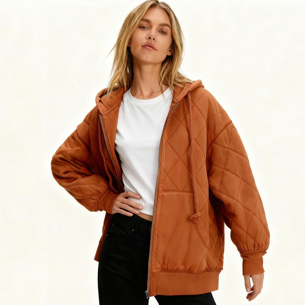 Womens  Casual Long Sleeve Jacket Coat With Hood