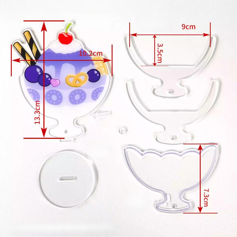 Creative Fruits Buffy Cup Acrylic Badge Ornaments Girls Room Desktop Decor Japan Style Anime Character Badges Display 2025 New