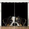 Curtains Cute Art Dog 3D Digital Printing Blackout Curtain Punching