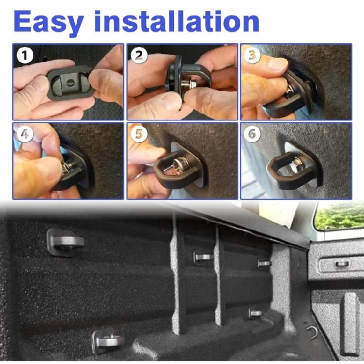 Truck Bed Cargo Anchors set Robusts Aluminum Tie Down Accessory Tie Down Brackets Simple Installs for Secure Transport