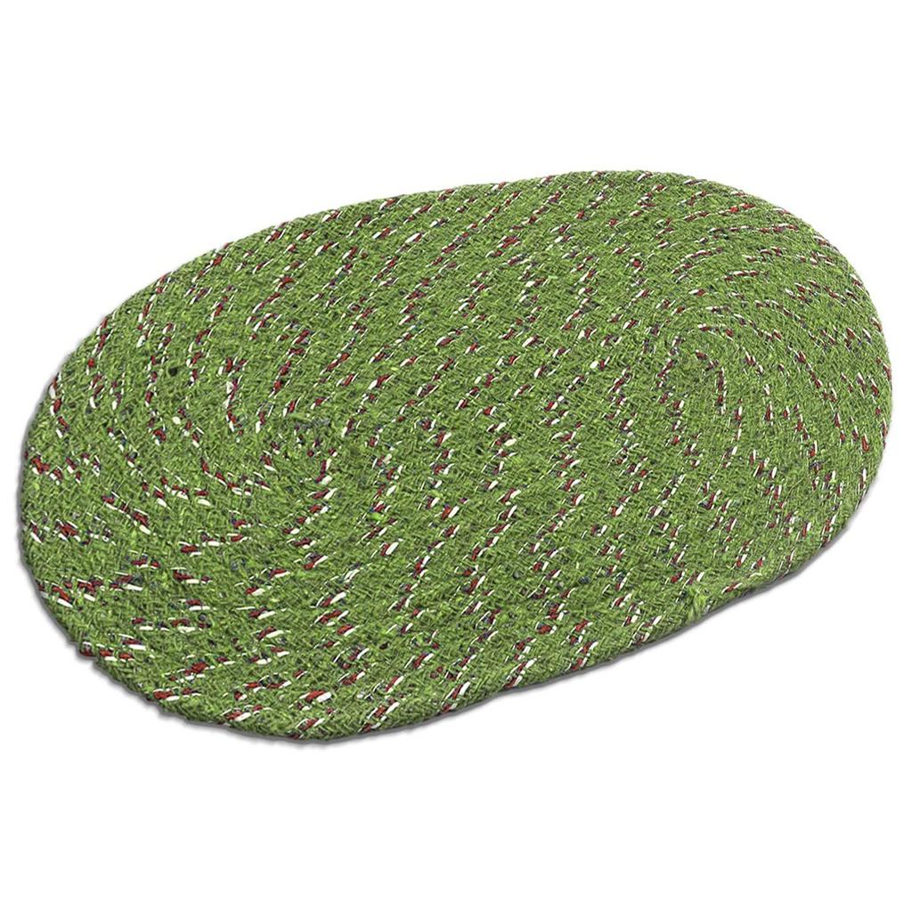Cotton Oval Door Mat for Porch/Kitchen/Bathroom/Laundry Room