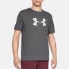 Under Armour Big Logo Print Crew Neck T-Shirt Men Tops Charcoal 1329583-019