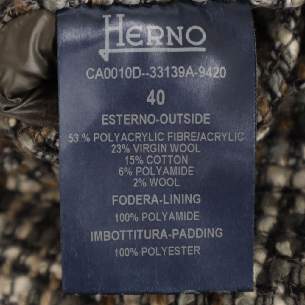 Herno made in Italy tweed coat 40 Gray Lightly padded Women Used