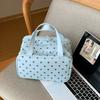Polka Dot Pu Cosmetic Bag Three Layer Partition Toiletry Organizer Bag Travel Tote  Business