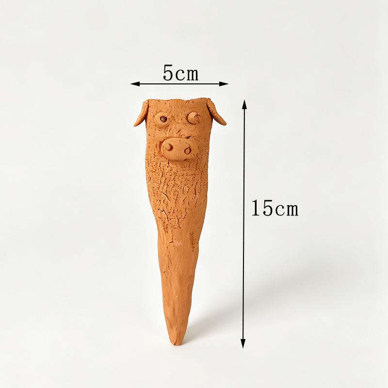 Terracotta & White Ceramic Self‑Watering Spike Automatic Plant Waterer for Potted Plants