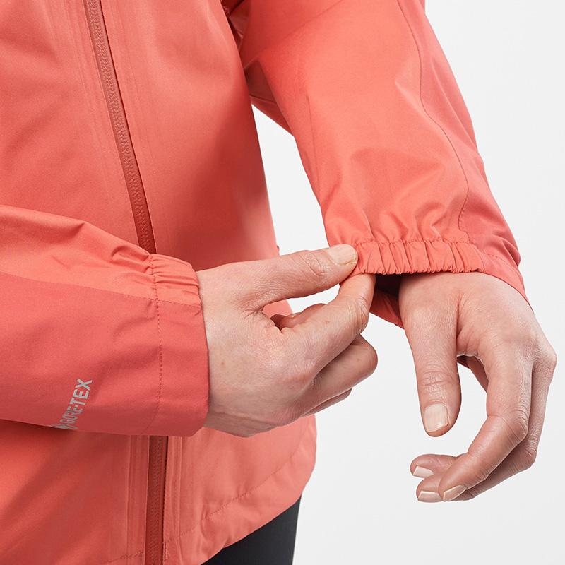 Salomon Outline Shell Solid Color Hooded Jacket Waterproof Breathable Water-Repellent Jacket Women Jacket Mineral-Red LC2111000