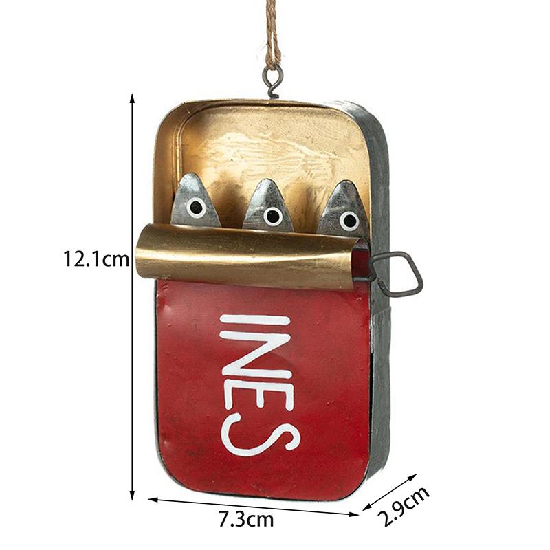 Kuststil Sardinburk Konserverad Hängande Prydnad Etiketter Skaldjur Roliga Prydnader Gör-det-själv Heminredning Plåtsardiner Fiskdekoration