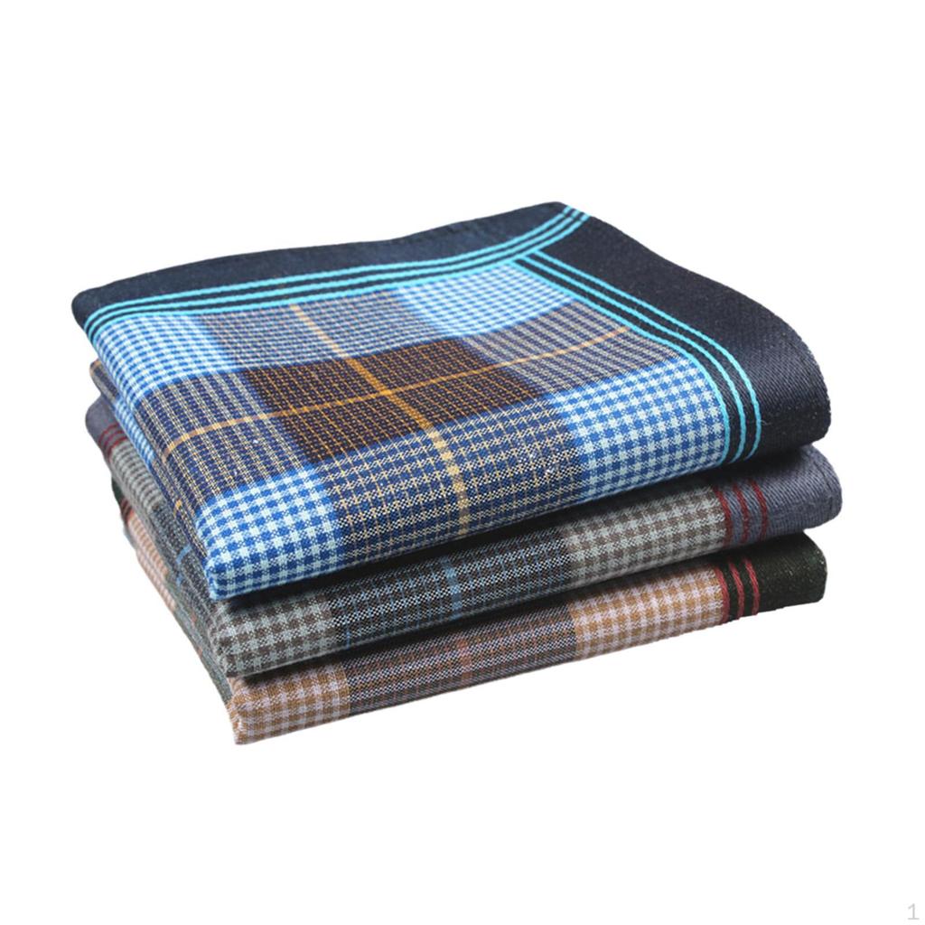 3 ks Pánské kapesníky Kostkované pro ženichy Svatba