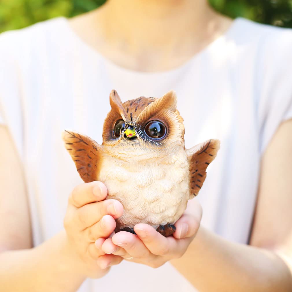 Mo02 Owl Owl Resin Birthday Perfect Present Wings [Devalier] Ornament, Gift, Present, (Earth B)