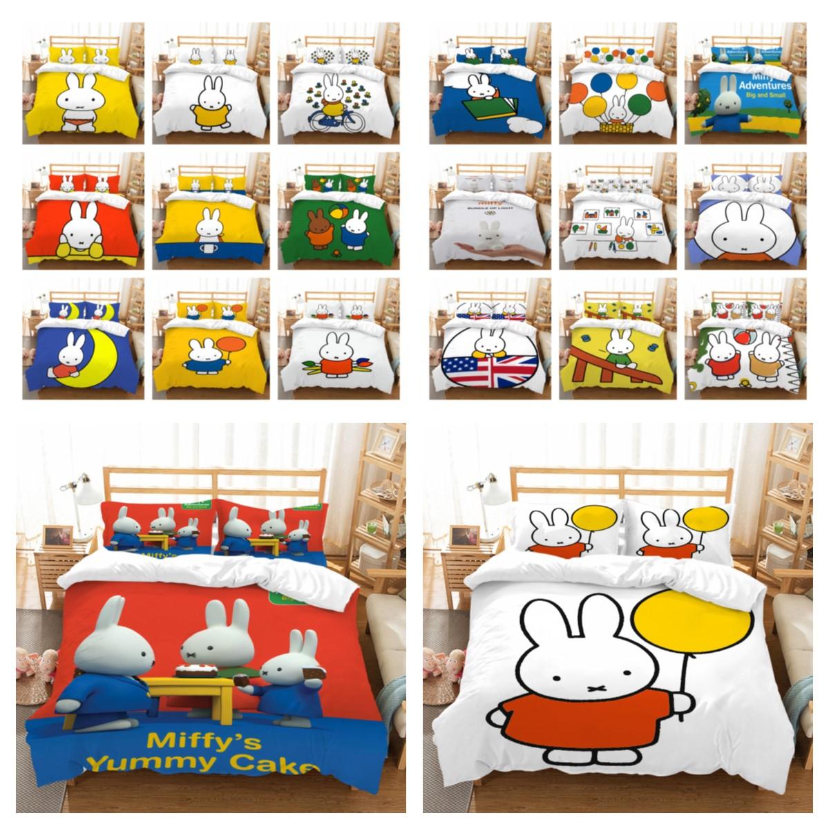 

Домашний текстиль, полиэстер, принт Миффи, удобное покрывало для девочек, милый комплект постельного белья одного размера, чехол