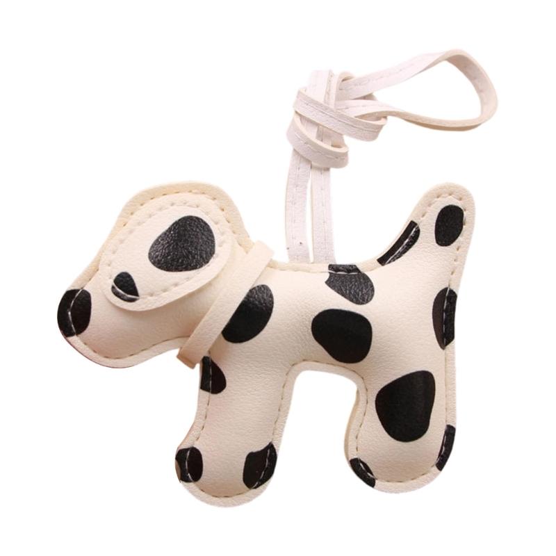 Multi Purpose Spotted Dog PU Keychain Accessory For Cars And Bags Featuring Sturdy Alloy Clip Keychain Pendant