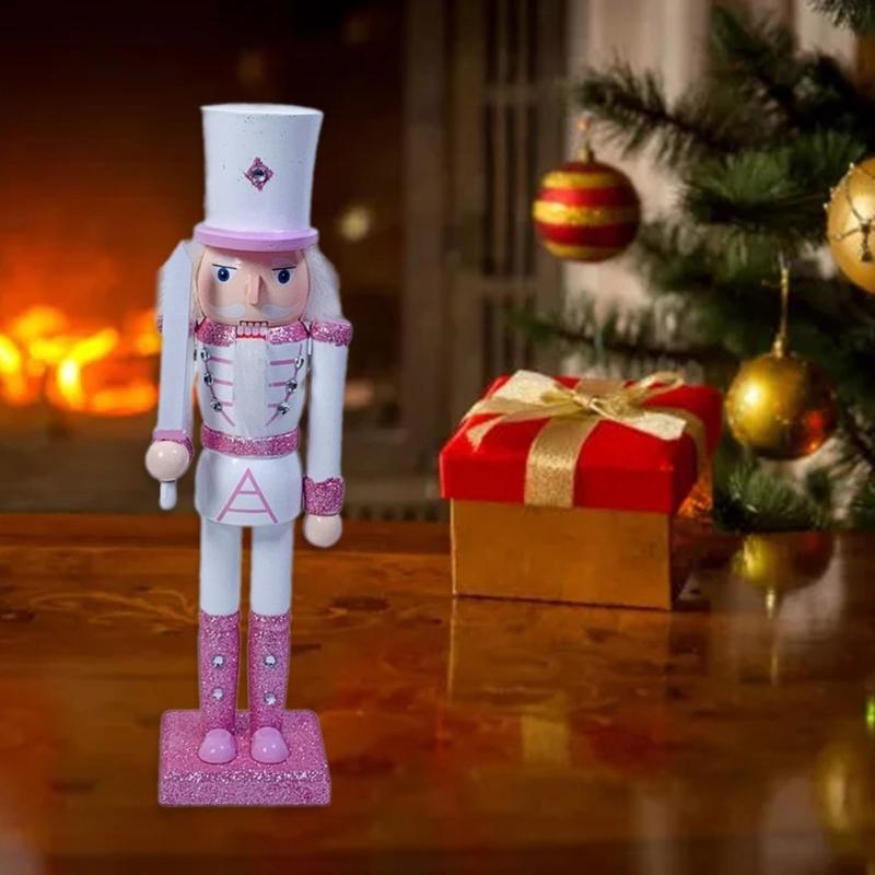 Stylish Nutcrackers Soldier Ornament Pink Series Nutcrackers Soldier Figurine Ornament for Individualized Room Decors
