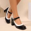 Hot Selling 2025 New Mary Jane Women's Comfortable Chunky Heel Shoes  Autumn Buckle Strap Single Shoes Square Head Rubber Bottom
