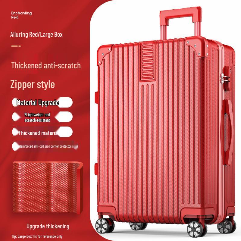 32-Inch Large Capacity Trolley Suitcase with Universal Wheels - Durable Leather Design for Men and Women