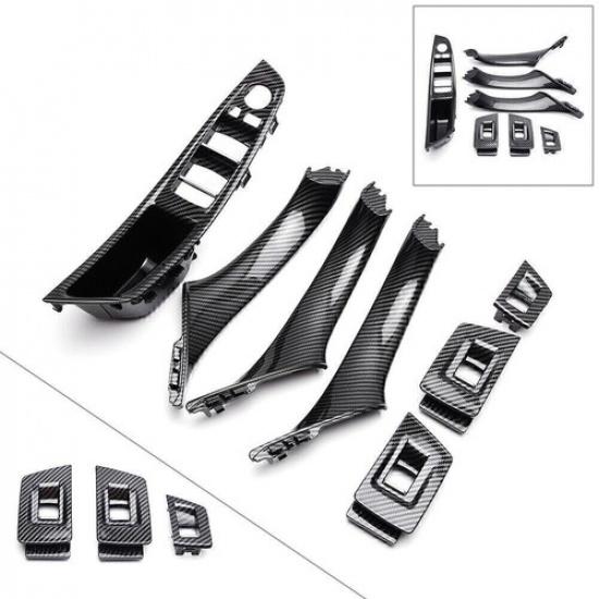 For BMW F10 F18 Car Inner Window Lift Switch Armrest Panel Door Handle Trim 7pcs