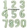 40-inch Olive Green Number Balloons for Forest Theme Birthday Party Decoration