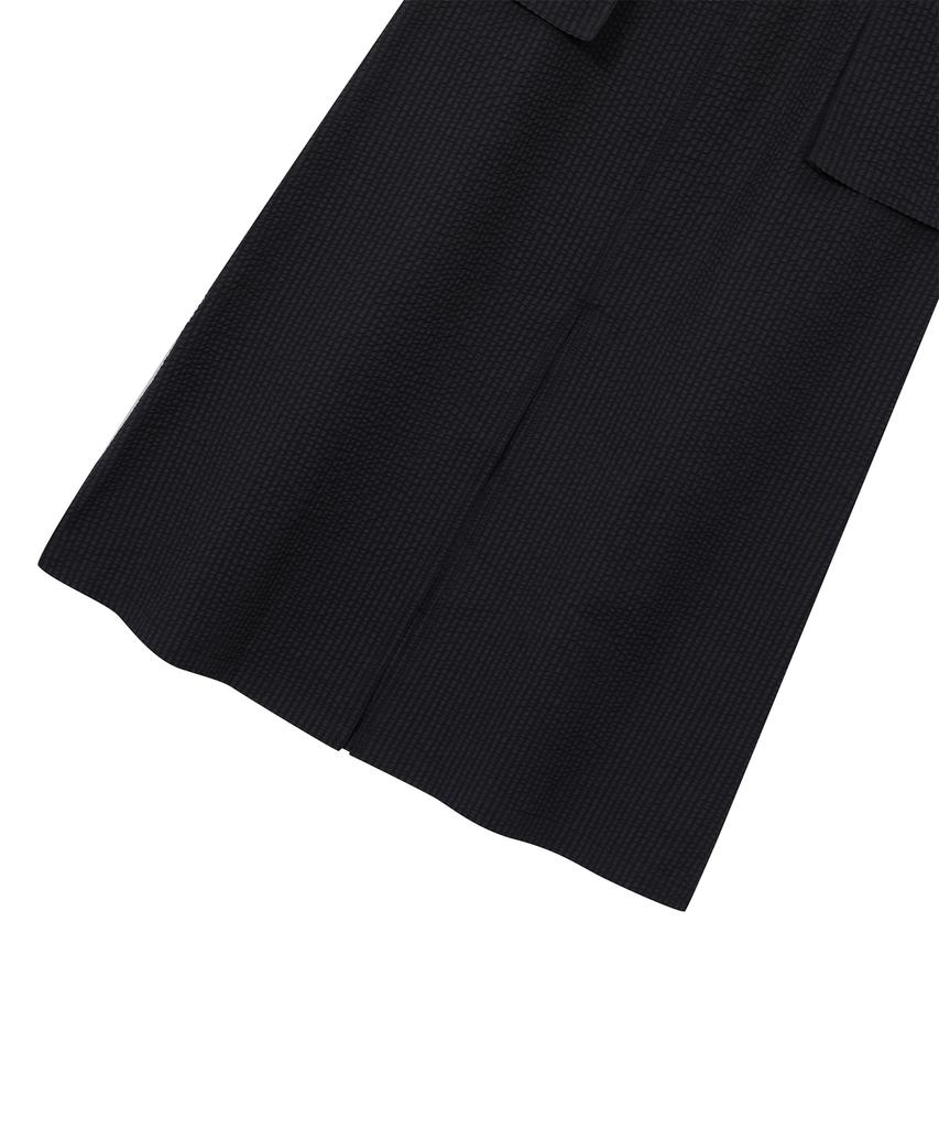 Ulkin Seersucker Cargo Sleeveless Dress_Charcoal